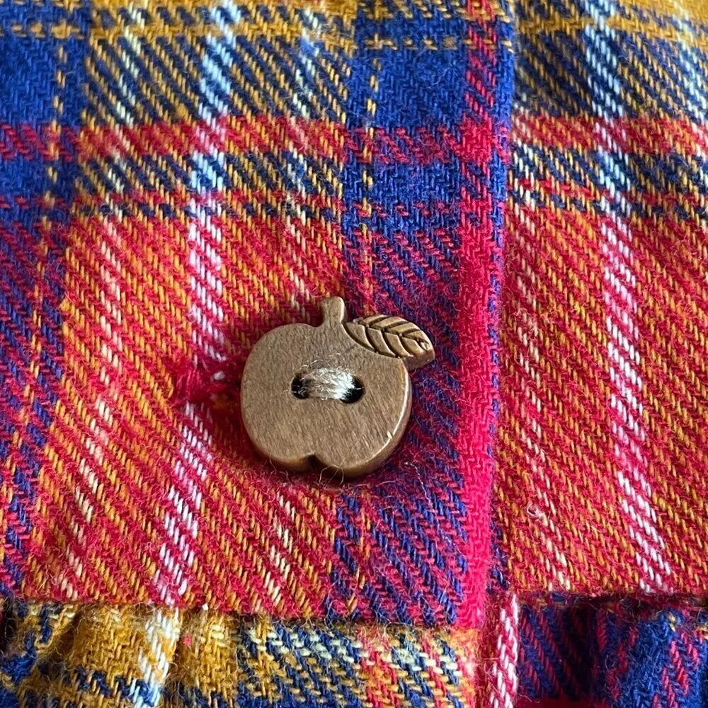 NEW Tahari Baby Girl Fall Apple Plaid Peter Pan Collar Dress - Size 12 Months